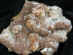 Zoned, Red Calcite Crystal Cluster - Santa Eulalia #33833-2